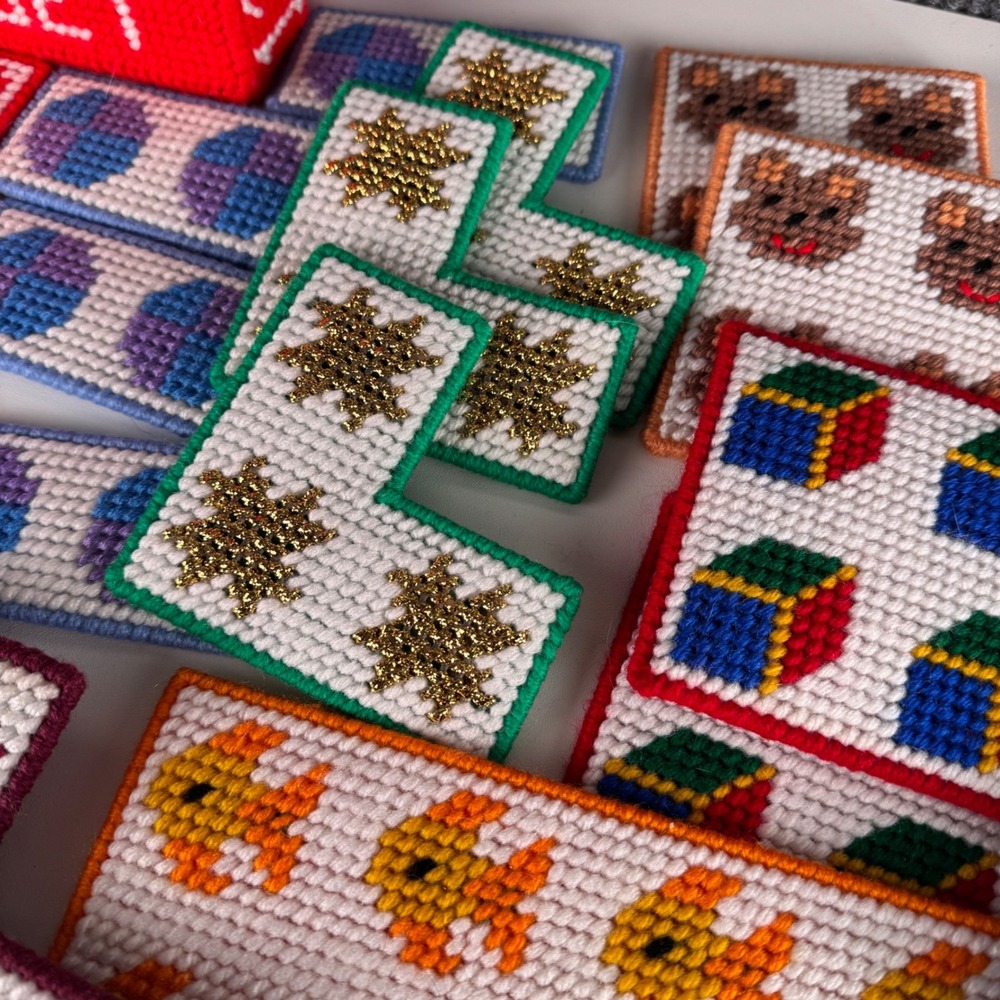 Vintage Needlepoint Counting Set Montessori Homeschool Numbers Toy Set F72Q - Picture 6 of 16
